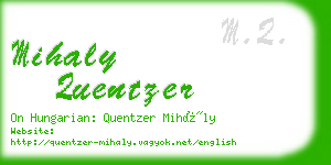 mihaly quentzer business card